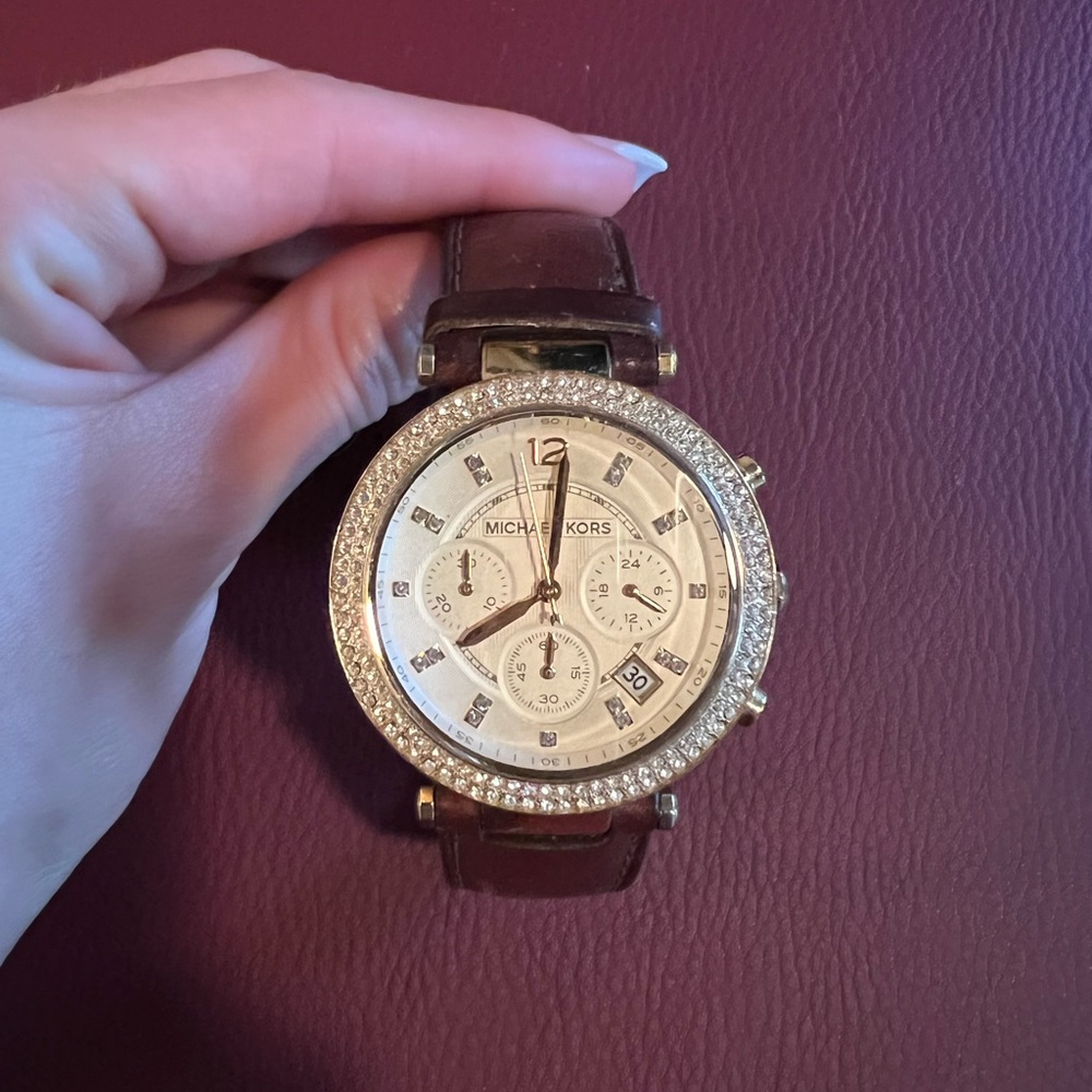 Michael Kora leather watch perfect condition!